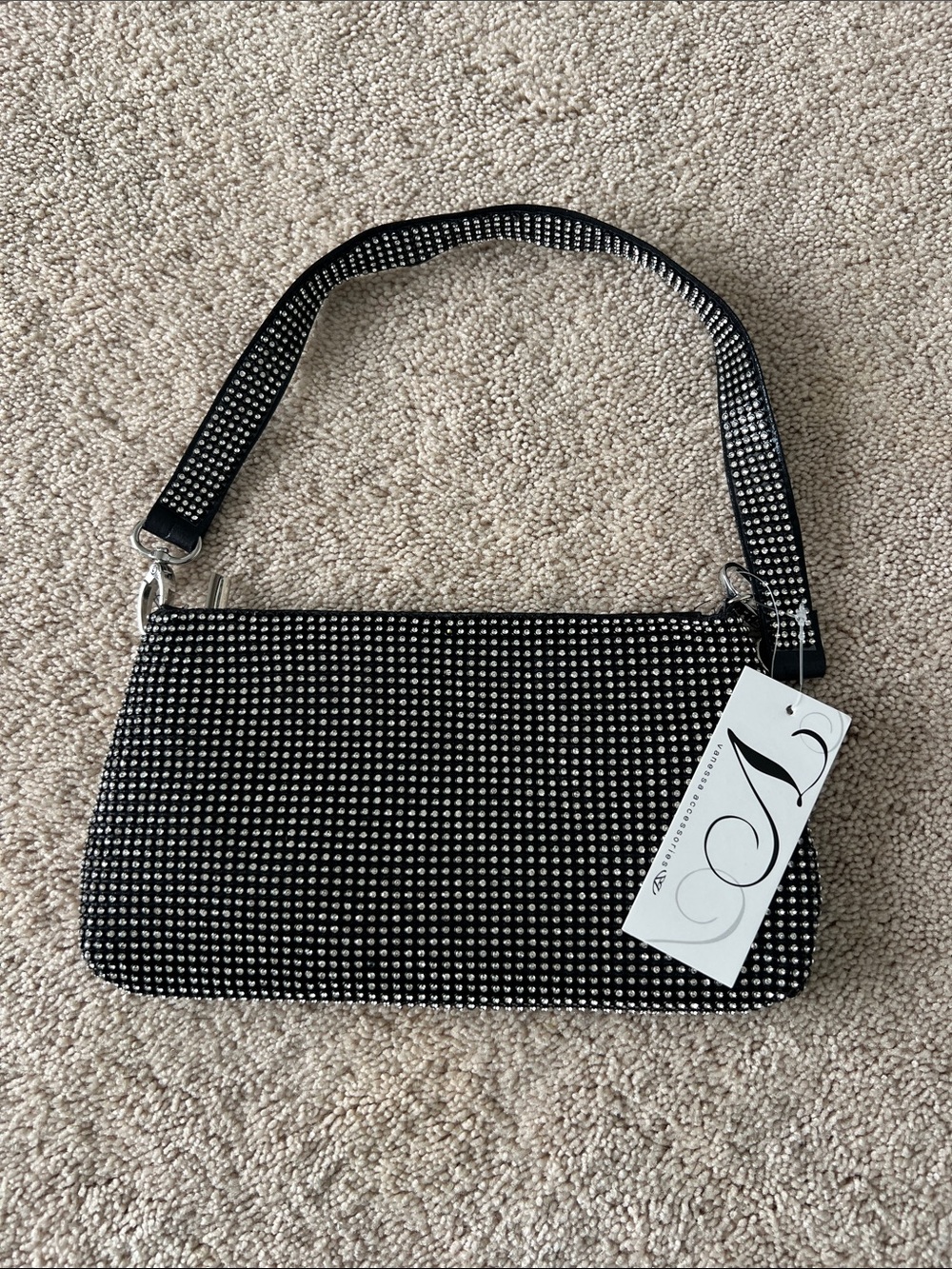Black Rhinestone Mini Purse for Formals New With Tags